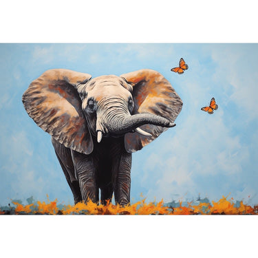 Elephant and Butterfly Canvas